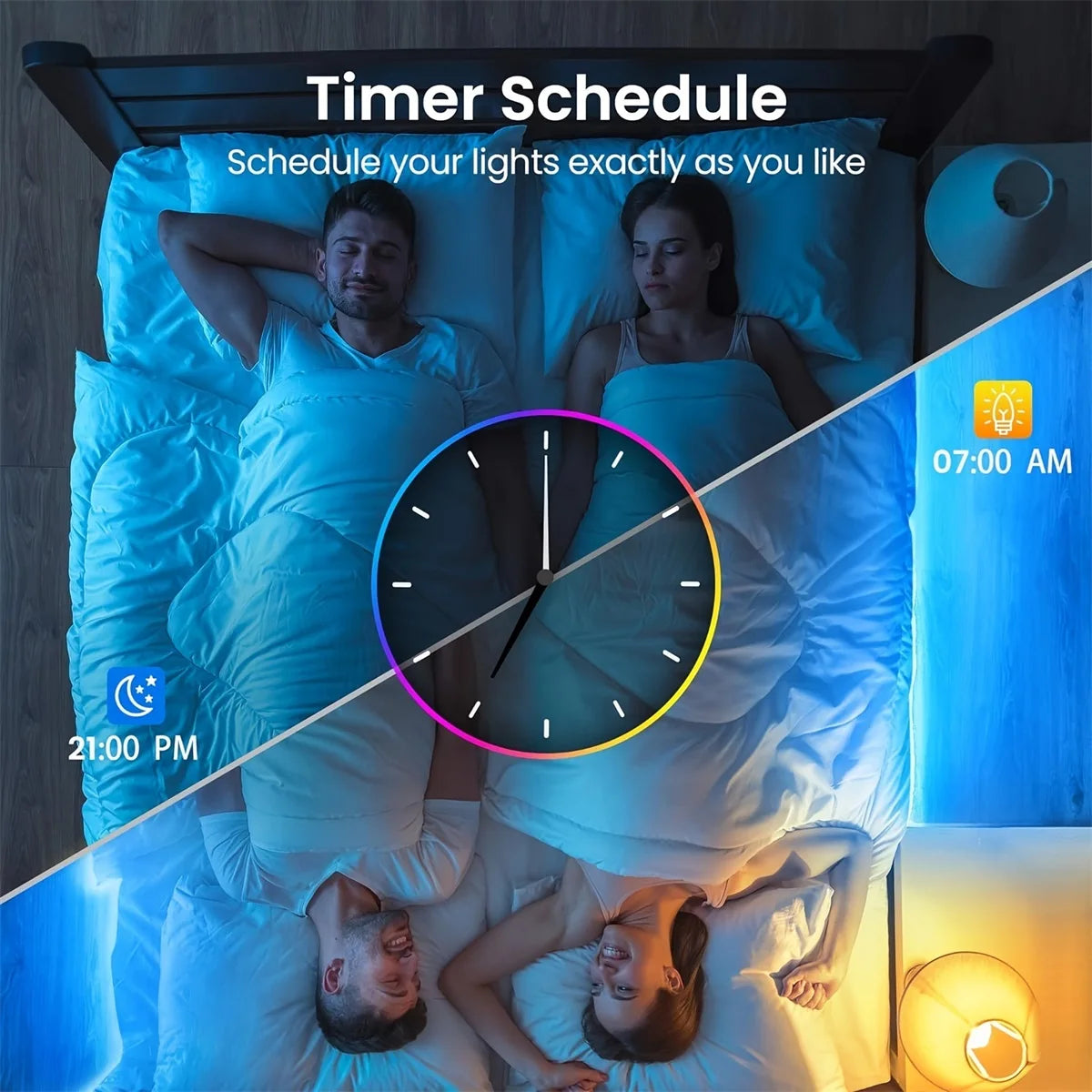 30 LEDS/meter LED Strip Bluetooth APP Control With Battery And US plug Power Supply For Home Decoration And Ambient Lighting