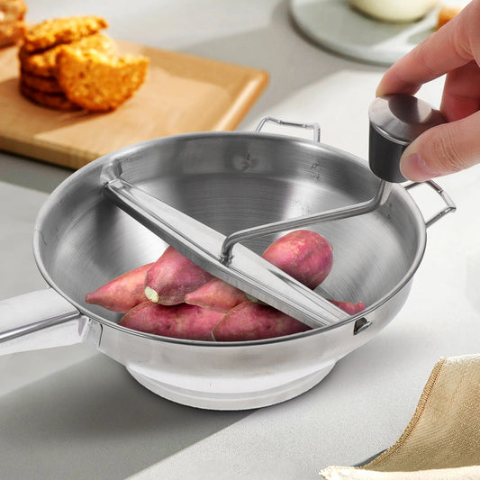 1pc Stainless Steel Potato Presser Manual Vegetable Masher Kitchen Fruit Tool Food Processor Dining Accessory For Potatoes