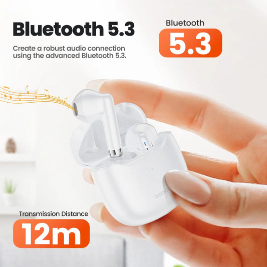 Toocki V08 TWS Bluetooth 5.3 Wireless Earphones IPX4 Waterproof Mono-binaural Mode Compatible Touch Control Headphone with Mic
