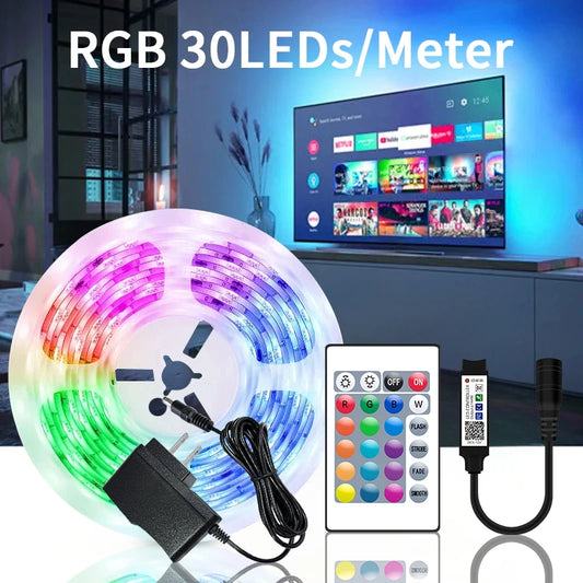 30 LEDS/meter LED Strip Bluetooth APP Control With Battery And US plug Power Supply For Home Decoration  And Ambient Lighting