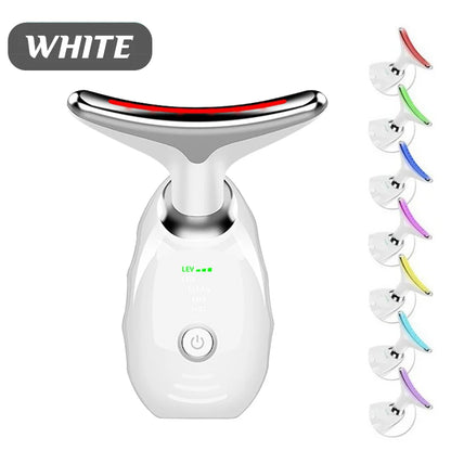 LED Photon Therapy Neck Massager EMS Hot Facial Skin Tightening Beauty Instrument Micro Current  Rejuvenation Instrument