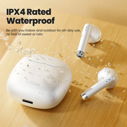 Toocki V08 TWS Bluetooth 5.3 Wireless Earphones IPX4 Waterproof Mono-binaural Mode Compatible Touch Control Headphone with Mic
