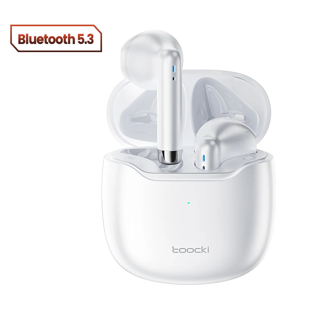 Toocki V08 TWS Bluetooth 5.3 Wireless Earphones IPX4 Waterproof Mono-binaural Mode Compatible Touch Control Headphone with Mic