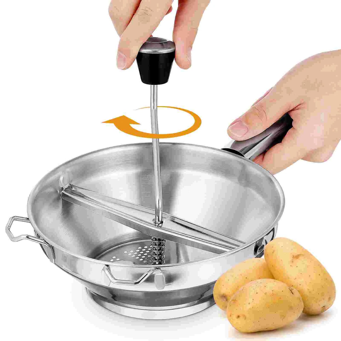 1pc Stainless Steel Potato Presser Manual Vegetable Masher Kitchen Fruit Tool Food Processor Dining Accessory For Potatoes