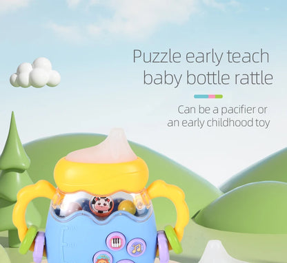 Baby bottle rattle puzzle early education toy Baby teaser pacifier Christmas gift Newborn grip Training Music story