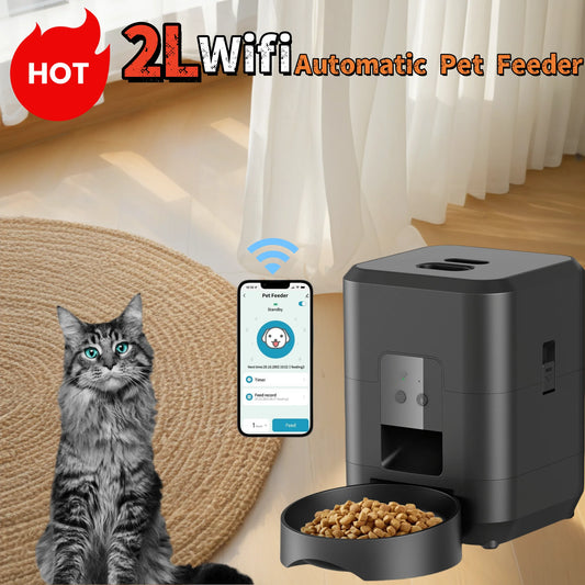 2025 NEW 2L Automatic Pet Feeder Wifi version Smart Cat Feeder Dog Slow Food Dispenser Regular And Quantitative Feeding Of Pets
